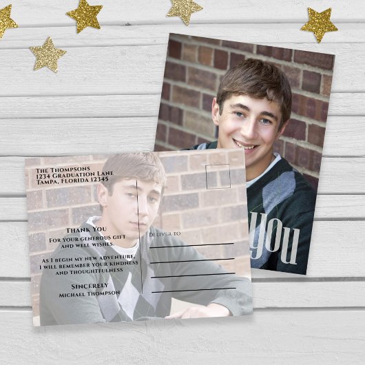 Afstuderen Modern Simple Trendy Bedankt Briefkaart