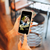 Afstuderen Modern Stijlvol Fotosjabloon Retro Gold Kaart