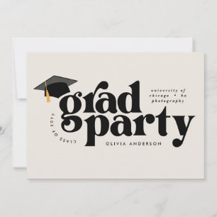 Afstuderen Modern Stijlvol Typografie Zwart & Wit Kaart