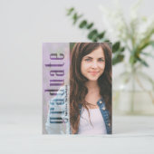 Afstuderen Modern Typografie Fotosjabloon Briefkaart (Staand voorkant)