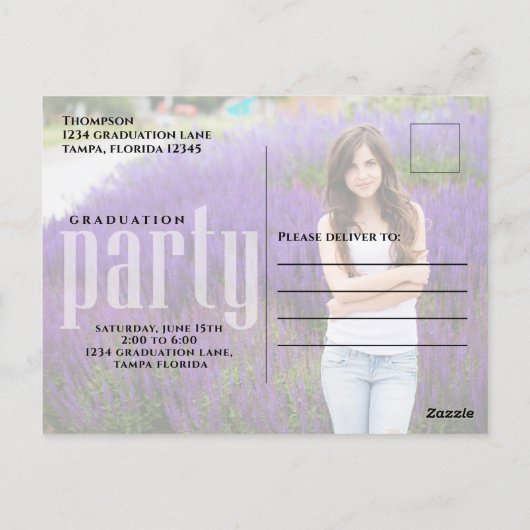 Afstuderen Modern Typografie Fotosjabloon Briefkaart (Achterkant)