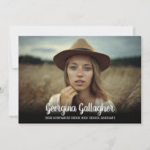 Afstuderen Modern Vette foto | Manuscript naam Afs Aankondiging (Voorkant)