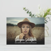 Afstuderen Modern Vette foto | Manuscript naam Afs Aankondiging (Staand voorkant)