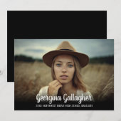 Afstuderen Modern Vette foto | Manuscript naam Afs Aankondiging (Voorkant / Achterkant)