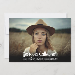 Afstuderen Modern Vette foto Manuscript naam Afs Aankondiging