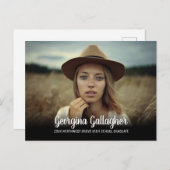 Afstuderen Modern Vette foto | Manuscript naam Afs Aankondigingskaart (Voorkant / Achterkant)