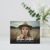 Afstuderen Modern Vette foto | Manuscript naam Afs Aankondigingskaart (Staand voorkant)