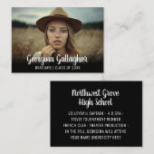 Afstuderen Modern Vette foto | Manuscript naam Afs Visitekaartje (Voorkant / Achterkant)