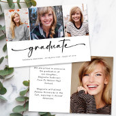 Afstuderen Modern Vier Foto Afstuderen Aankondiging