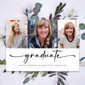 Afstuderen Modern Vier Foto Afstuderen Aankondiging
