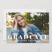 Afstuderen Moderne 2 foto Eenvoudige Typografie Kaart (Voorkant)
