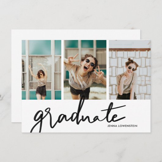 Afstuderen moderne 3e fotograaf Partij Kaart (Voorkant / Achterkant)