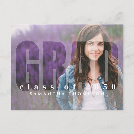 Afstuderen Moderne Afstudeerder Typografie Eenvoud Briefkaart (Voorkant)