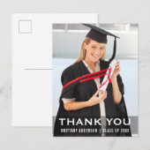 Afstuderen Moderne Afstudeerfoto Dank Je Briefkaart (Voorkant / Achterkant)