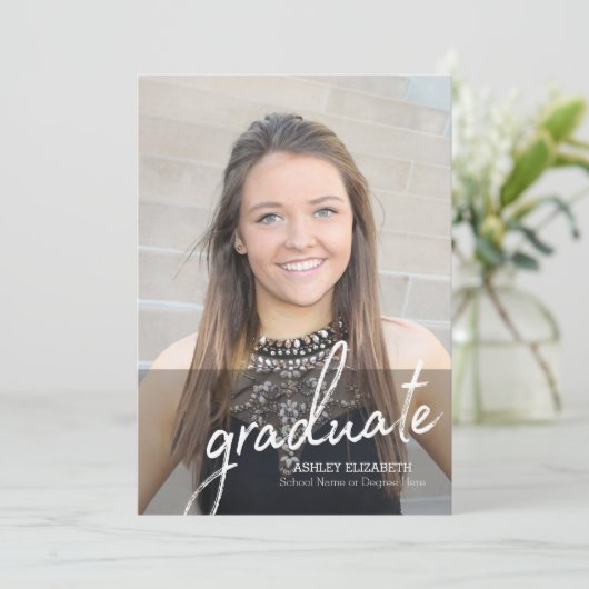 Afstuderen - Moderne Afstuderen Fotoaankondiging Kaart (Staand voorkant)