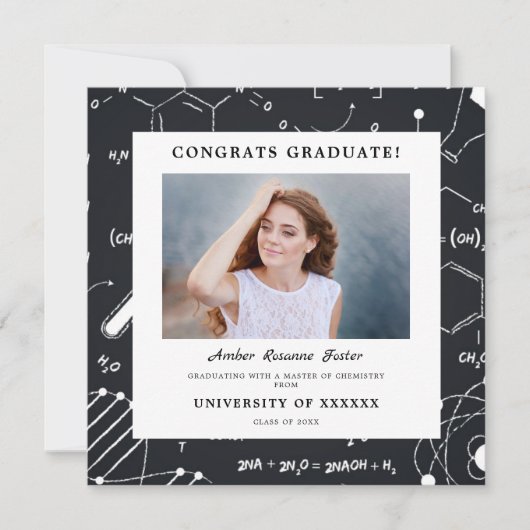 Afstuderen Moderne chemie Achtergrondelementen Kaart (Voorkant)