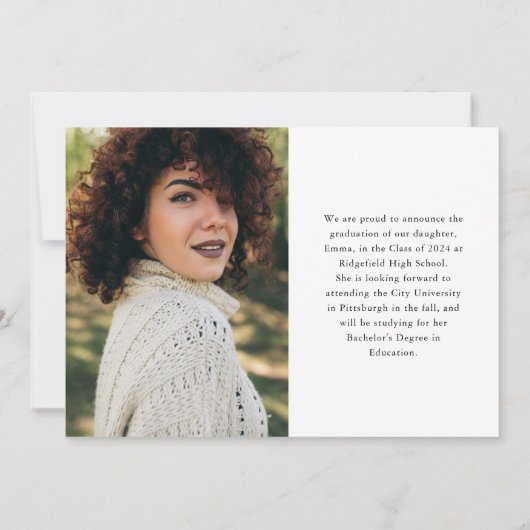 Afstuderen | Moderne disco typografie en twee foto Aankondiging (Achterkant)