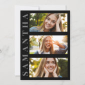 Afstuderen Moderne, eenvoudige drie foto's Kaart (Voorkant)