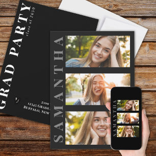 Afstuderen Moderne, eenvoudige drie foto's Kaart