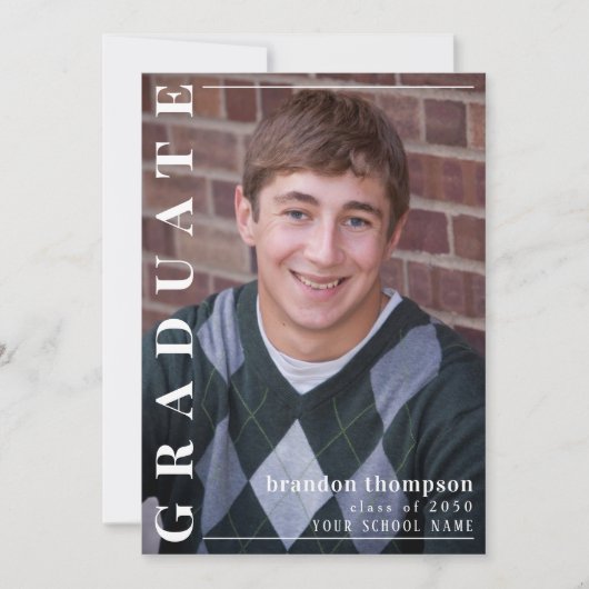 Afstuderen Moderne Eenvoudige Foto minimalistisch  Kaart (Voorkant)