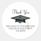 Afstuderen Moderne Elegant Script Typografie Ronde Sticker (Voorkant)