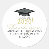 Afstuderen Moderne Elegant Script Typografie Ronde Sticker (Voorkant)