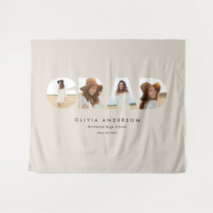Afstuderen moderne elegante typografie multi foto wandkleed