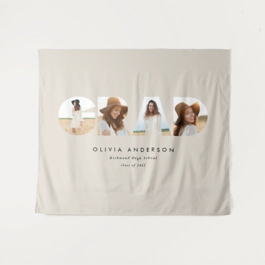 Afstuderen moderne elegante typografie multi foto wandkleed (Voorkant (horizontaal))