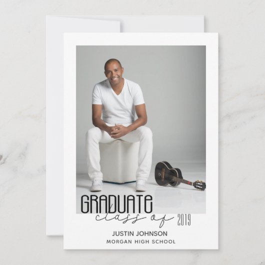 Afstuderen Moderne elegantie Feestdagenkaart (Voorkant)