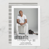 Afstuderen Moderne elegantie Feestdagenkaart (Voorkant / Achterkant)