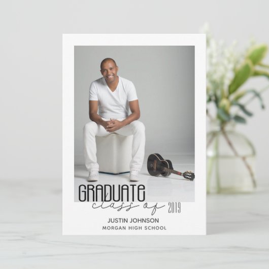 Afstuderen Moderne elegantie Feestdagenkaart (Staand voorkant)