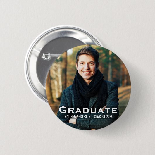 Afstuderen Moderne Foto Button (Voorkant /achterkant)