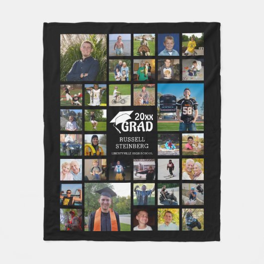 Afstuderen Moderne Foto Collage AFSTUDEERDER 35 Fo Fleece Deken (Voorkant)