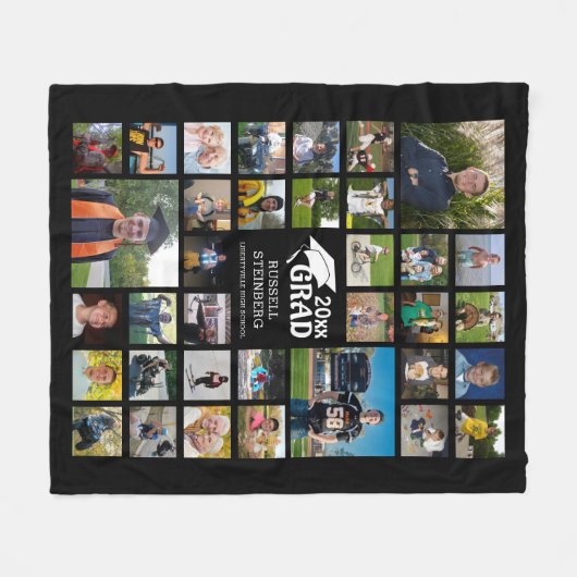 Afstuderen Moderne Foto Collage AFSTUDEERDER 35 Fo Fleece Deken (Voorkant (Horizontaal))