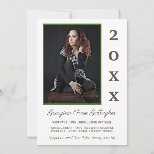 Afstuderen Moderne foto Eenvoudig Afstudeerder Jaa Aankondiging (Voorkant)