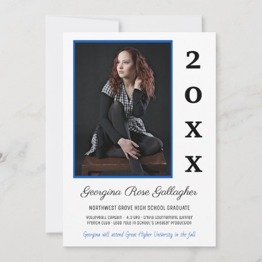 Afstuderen Moderne foto Eenvoudig Afstudeerder Jaa Aankondiging (Voorkant)