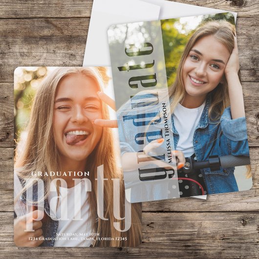 Afstuderen Moderne Foto Eenvoudige Stijlvolle Typo Kaart