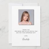 Afstuderen Moderne foto roos Goud bedankkaart (Achterkant)