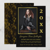 Afstuderen Moderne Foto Simple Afstudeerder Gold B Aankondiging (Voorkant / Achterkant)