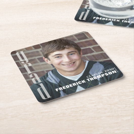 Afstuderen Moderne Foto Simple Minimalist Afstuder Kartonnen Onderzetters (Schuin)