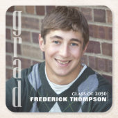 Afstuderen Moderne Foto Simple Minimalist Afstuder Kartonnen Onderzetters (Voorkant)