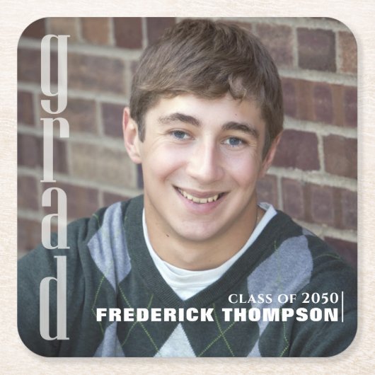 Afstuderen Moderne Foto Simple Minimalist Afstuder Kartonnen Onderzetters (Voorkant)