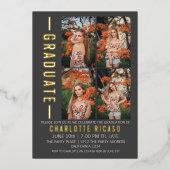 Afstuderen Moderne foto-sjabloon Aangepast Folie Uitnodiging (Voorkant)