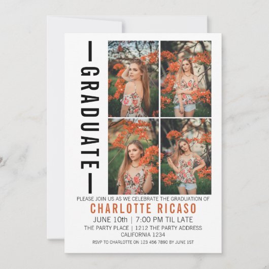 Afstuderen Moderne foto-sjabloon Aangepast Kaart (Voorkant)