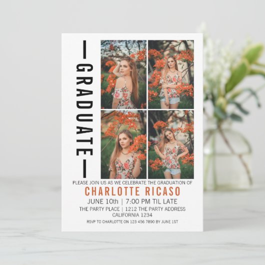 Afstuderen Moderne foto-sjabloon Aangepast Kaart (Staand voorkant)