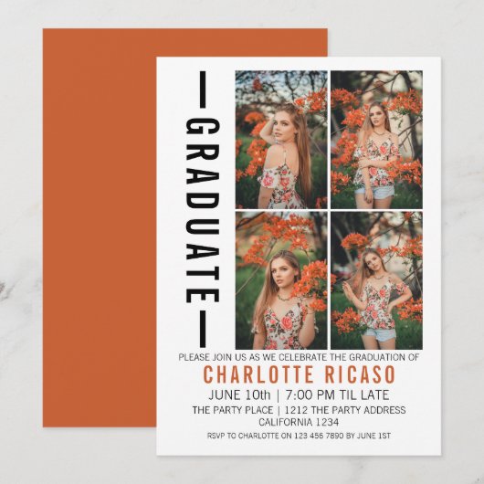 Afstuderen Moderne foto-sjabloon Aangepast Kaart (Voorkant / Achterkant)