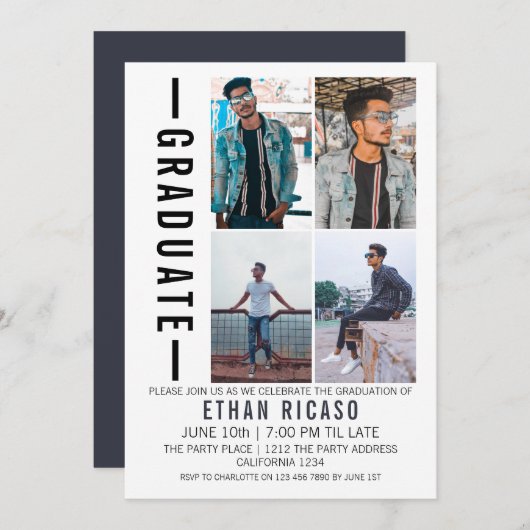 Afstuderen Moderne foto-sjabloon Aangepast Kaart (Voorkant / Achterkant)