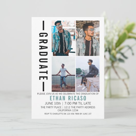 Afstuderen Moderne foto-sjabloon Aangepast Kaart (Staand voorkant)