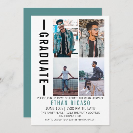 Afstuderen Moderne foto-sjabloon Aangepast Kaart (Voorkant / Achterkant)