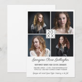 Afstuderen Moderne fotocollage Eenvoudig Afstudeer Aankondiging (Voorkant / Achterkant)